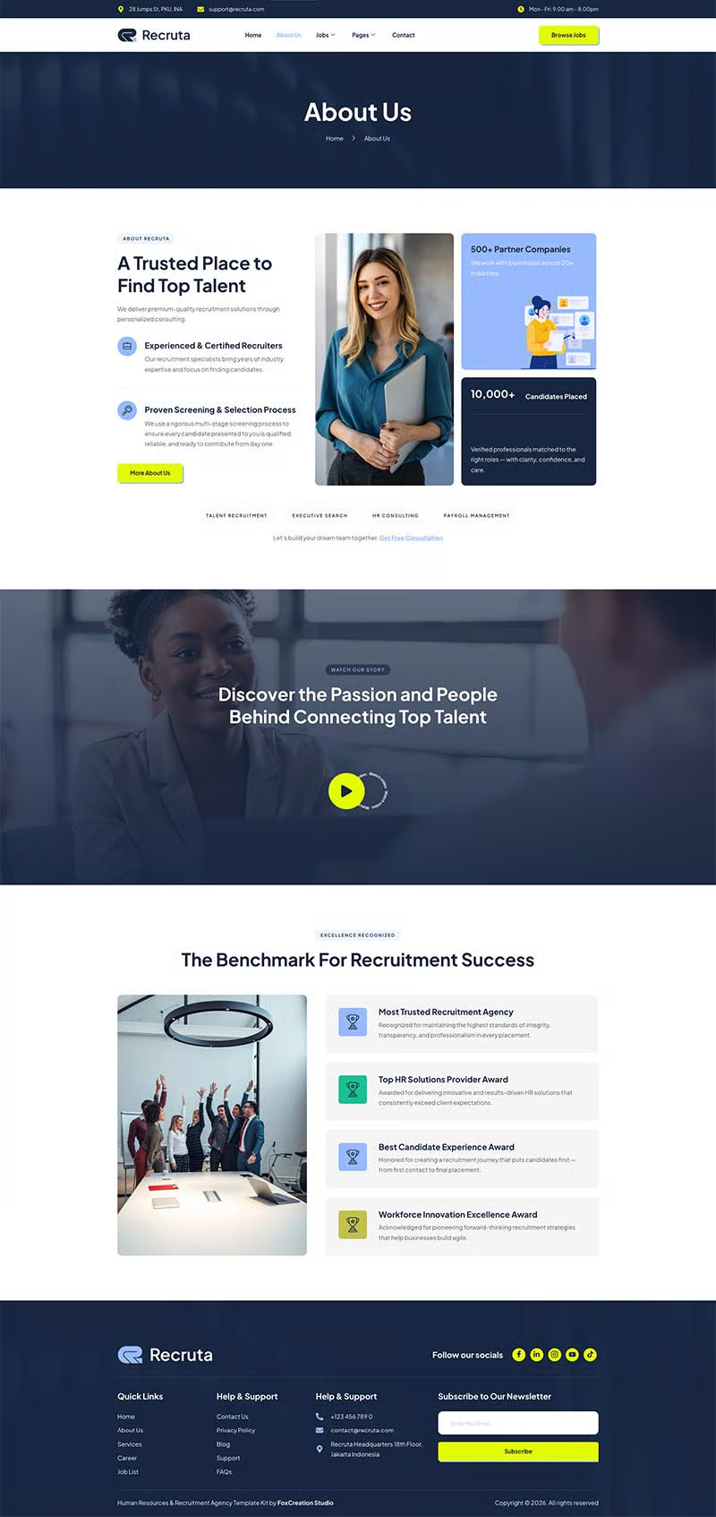 Recruta – 人力资源与猎头机构 Elementor 模板套件 Preview 6