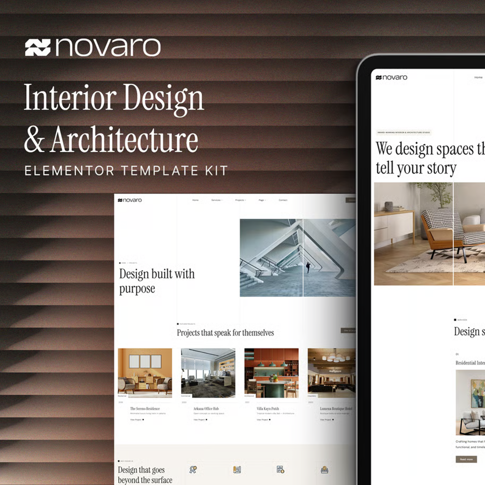 Novaro – 室内设计与建筑设计 Elementor 模板套件