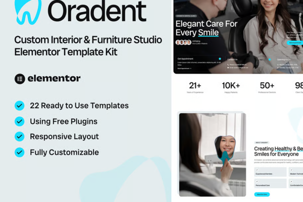Oradent – 医美牙科诊所 Elementor 模板套件
