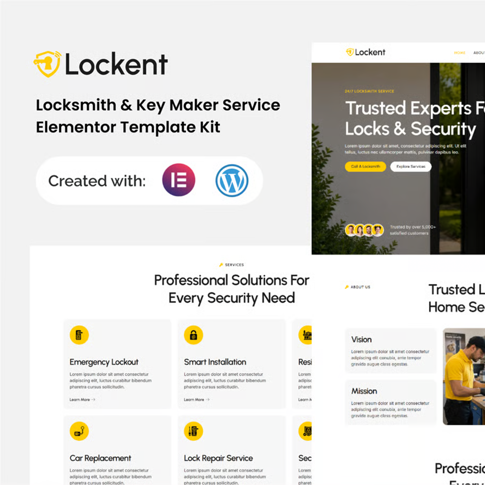 Lockent – 开锁配钥匙服务 Elementor 模板套件