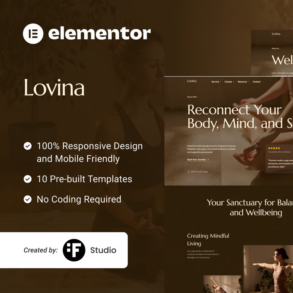 Lovina- 瑜伽馆服务 Elementor 模板套件