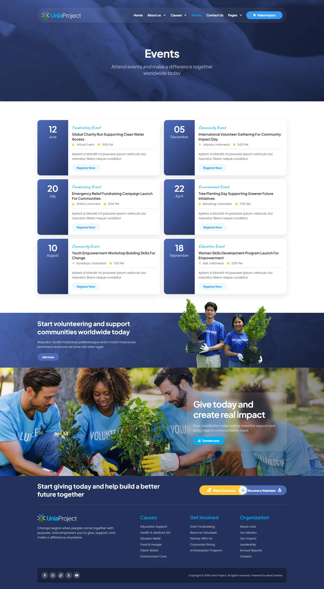 Unia – 慈善公益非营利组织 Elementor Pro 模板套件 Preview 3