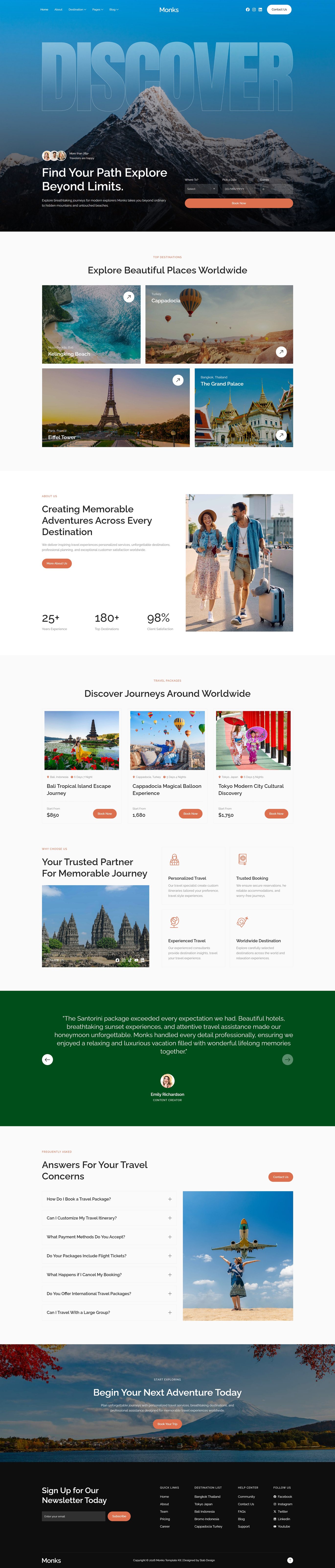 Monks – 旅行社 & 旅游出行 Elementor 模板套件 Preview 9