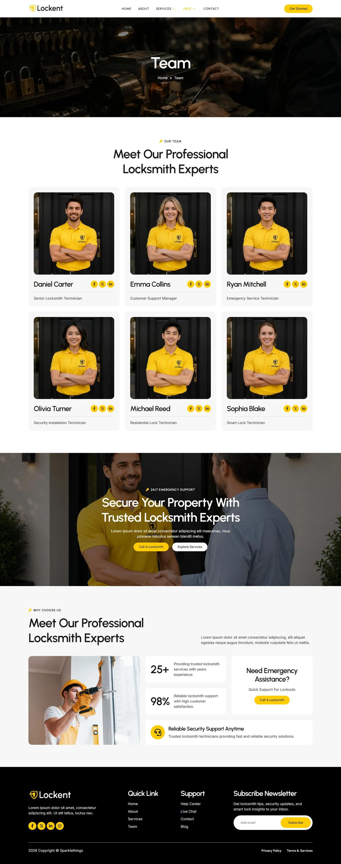 Lockent – 开锁配钥匙服务 Elementor 模板套件 Preview 2