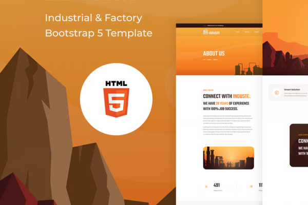 Induste — 工业工厂 Bootstrap 网站模板