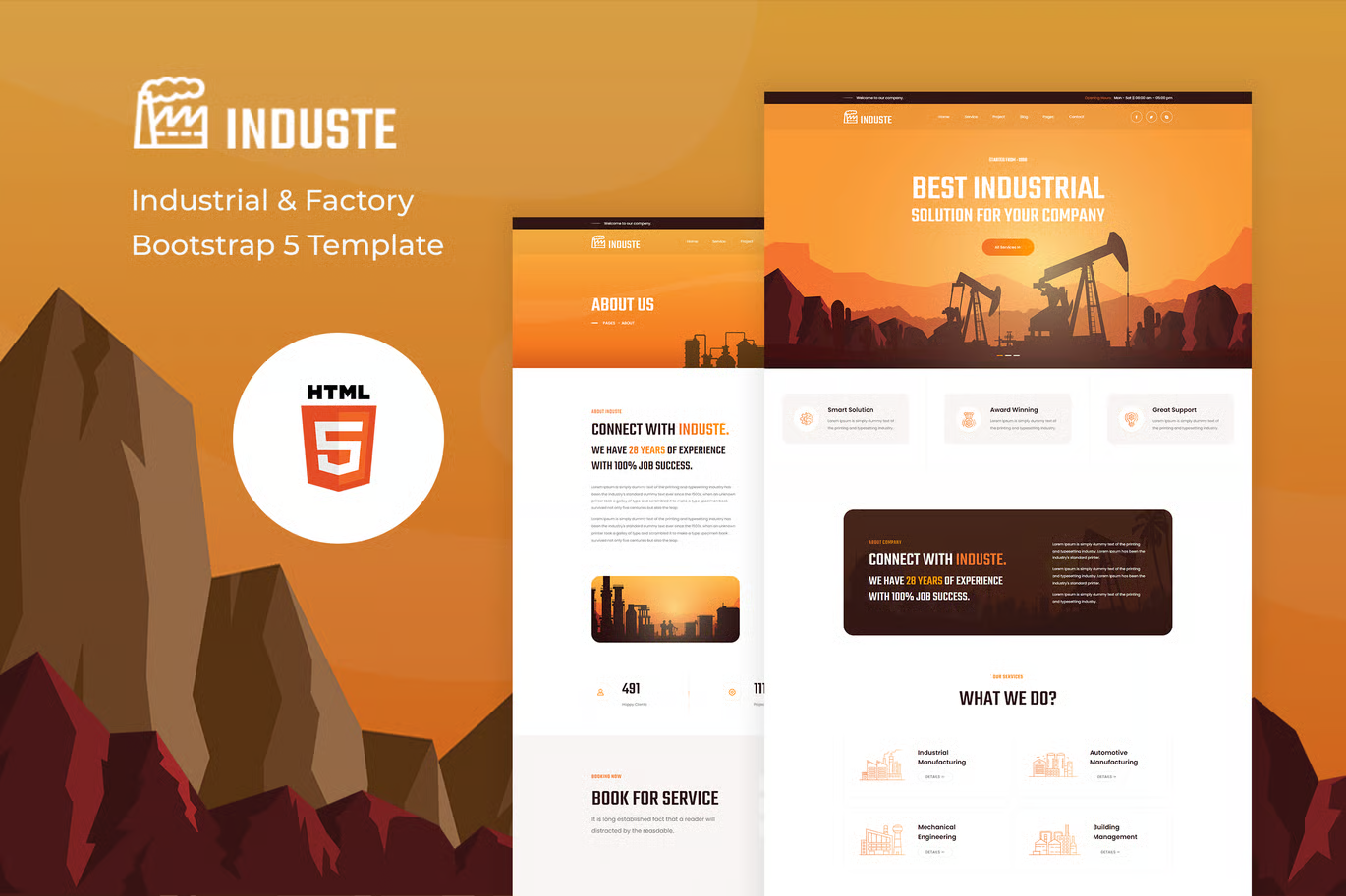 Induste — 工业工厂 Bootstrap 网站模板 Preview 2