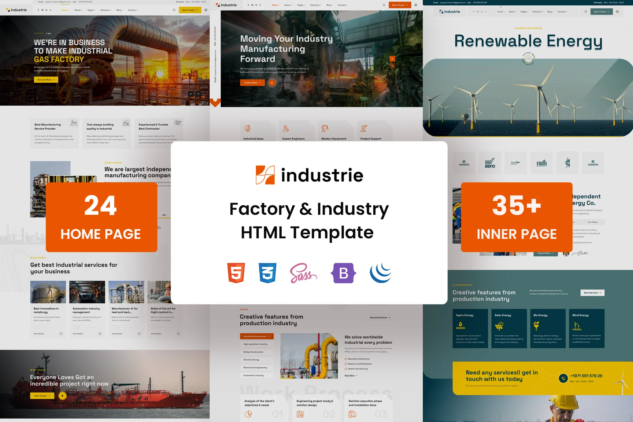 Industrie -工厂与工业 HTML 网站模板 Preview 1