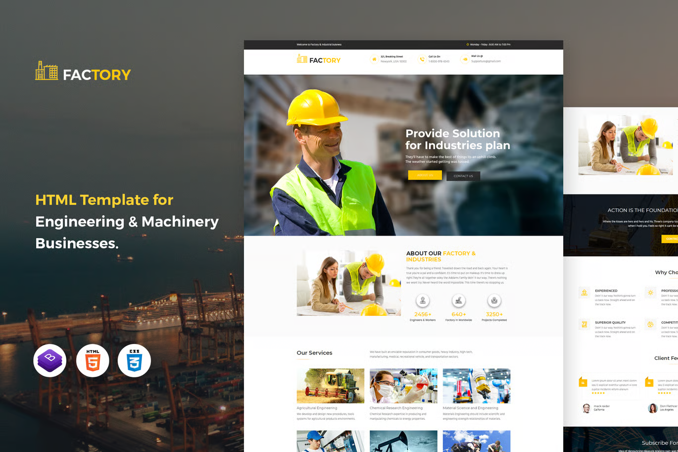 Factory – 工业企业 HTML 模板 Preview 1