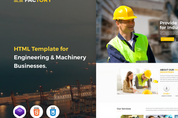 Factory – 工业企业 HTML 模板