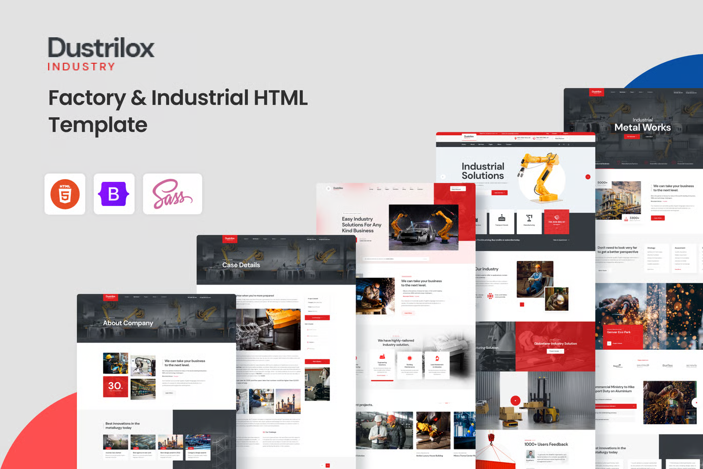 Dustrilox — 工厂工业 HTML5 模板 Preview 1