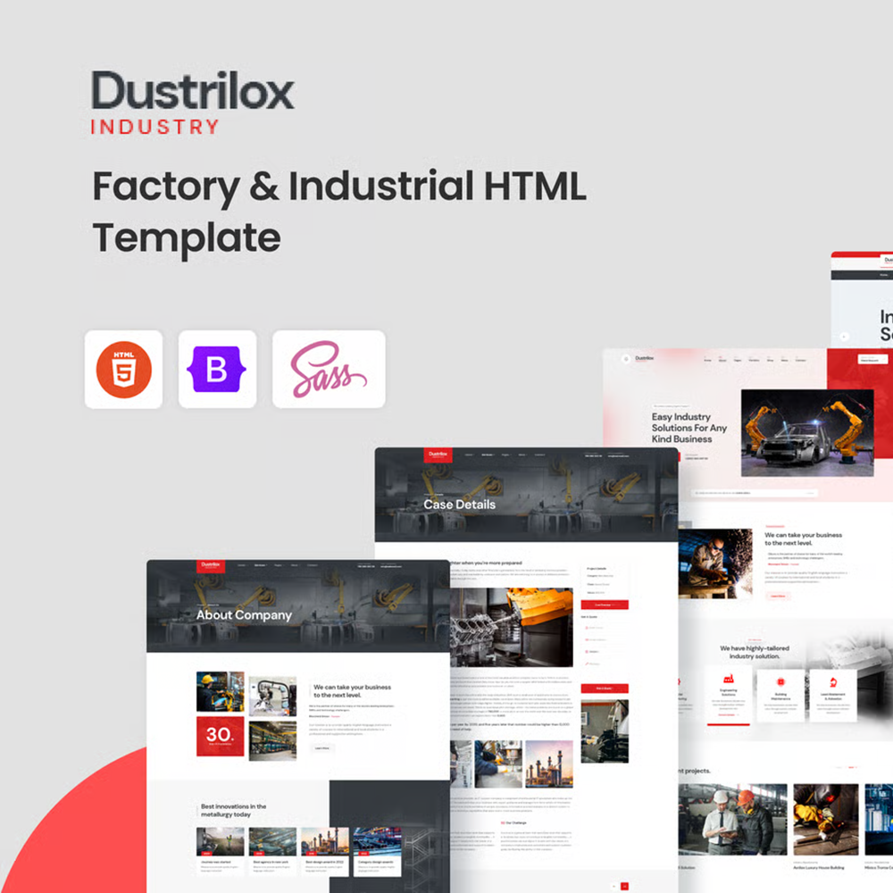 Dustrilox — 工厂工业 HTML5 模板