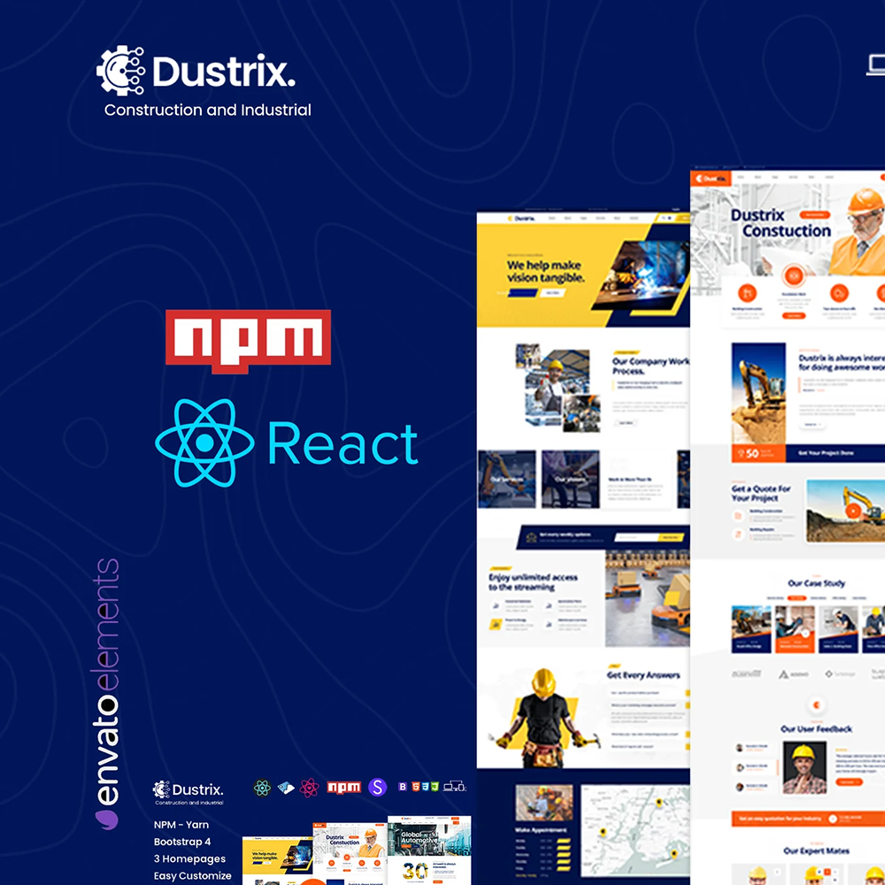 Dustrix – 建筑与工业行业 React 网站模板