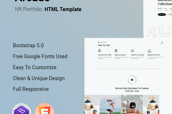 Arcado – NFT 作品集 HTML 模板