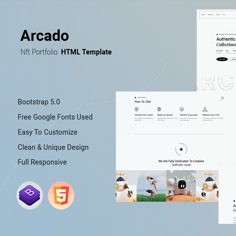Arcado – NFT 作品集 HTML 模板