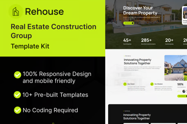 Rehouse – 房产建筑集团 Elementor 模板套件